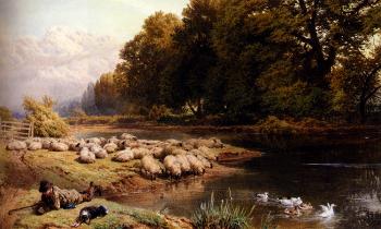 Myles Birket Foster : The Shepherds Rest